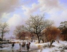 Koekoek Cornelis Barend A winterlandscape Sun. Koekkoek, Barend 