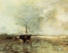 Weissenbruch Jan Hendrik A Bomschuit On The Beach. Weissenbruch,  