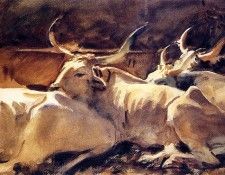 Sargent John Singer Oxen in Repose. ,  