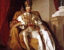 Portrait of Austrian Emperor Francis II wearing the Austrians imperial robes 260 x 164 cm 10236 x 6457 in Schatzkammer belongs to Kunsthistorisches Museum Vienna. ,  