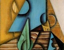 Gris Bottle and glass on a table, 1913-14, 61.5x38.5 cm, Gal. , 
