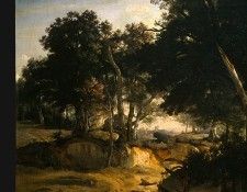 Corot Forest of Fontainebleau, c. 1830, Detalj 1, NG Washing. ����, ���-������-������