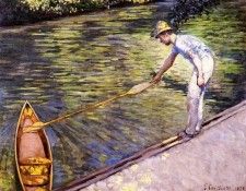 Caillebotte Gustave Boater Pulling on His Perissoire. , 