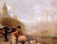 hassam flower girl by the seine, paris 1889. ������, ������