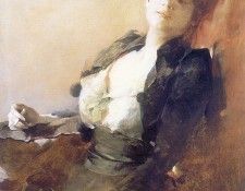 am-Franciszek Zmurko Portrait of a Woman with a Fan and Ciga. Zmurko, 