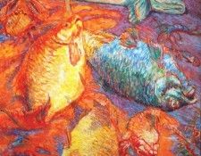 larionov fish at sunset 1904. , 