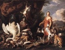 FYT Jan Diana With Her Hunting Dogs Beside Kill. Fyt, 