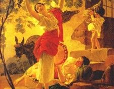 briullov young girl gathering grapes near naples 1827. ������� ���� �������� (1799-1852)
