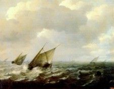 sorgh ships in a strong wind 1660. Sorgh