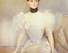 Helleu Paul Cesar Portrait Of Lady With A Fan. , Paul Cesar