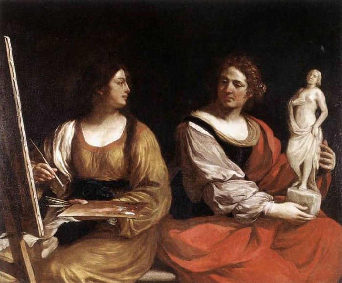 Guercino Allegory of Painting and Sculpture. ,   