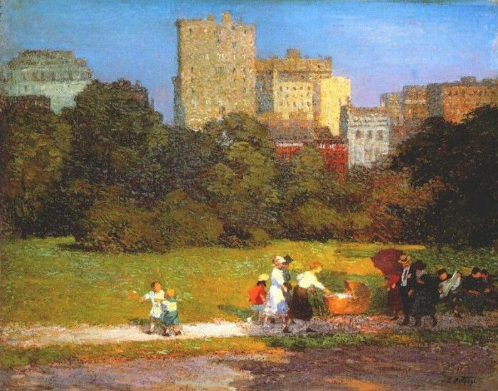 potthast in central park c1915. ,  