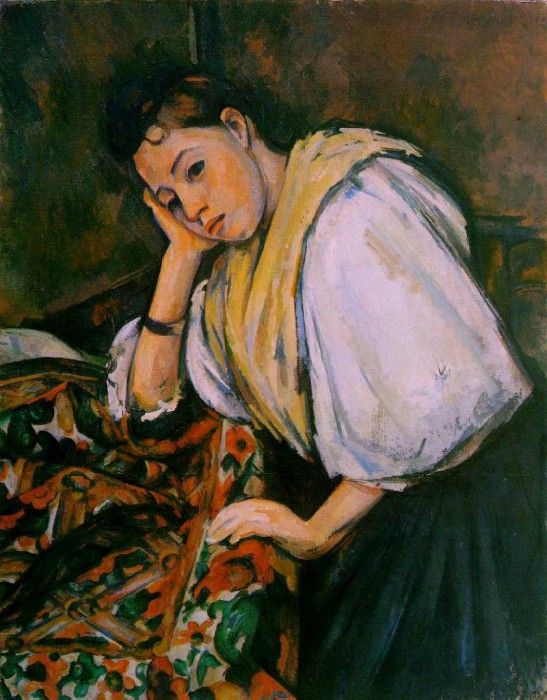 CeZANNE YOUNG ITALIAN GIRL RESTING ON HER ELBOW,C.1900, COLL. , 