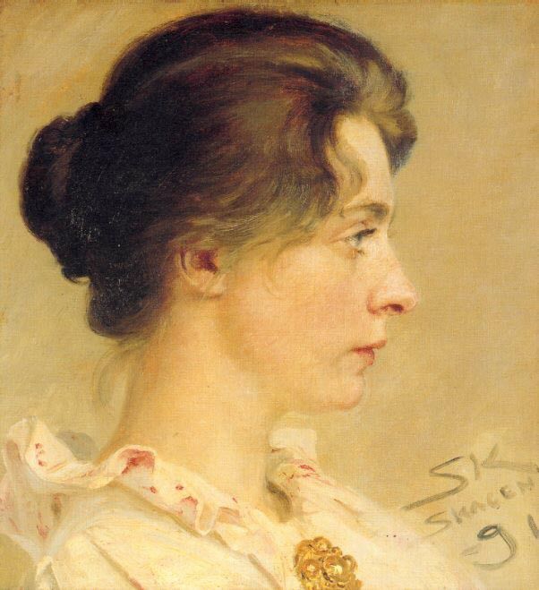 Kroyer Peder Severin Marie de perfil 1891. Kroyer,  