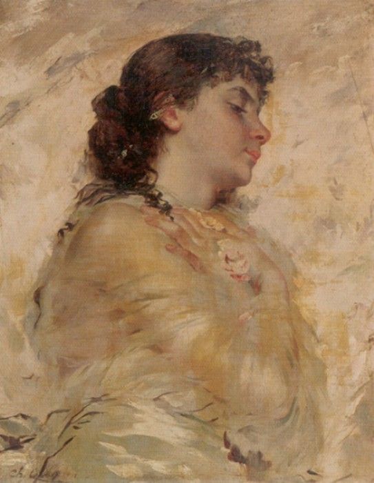 Chaplin Charles Portrait of a Young Woman in Profile. , 