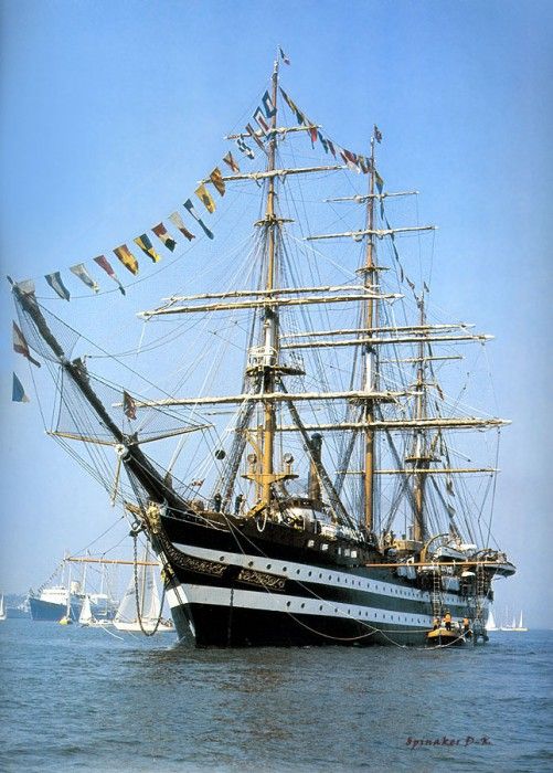 dk tall ships amerigo vespucci full rig lyr 1931. 