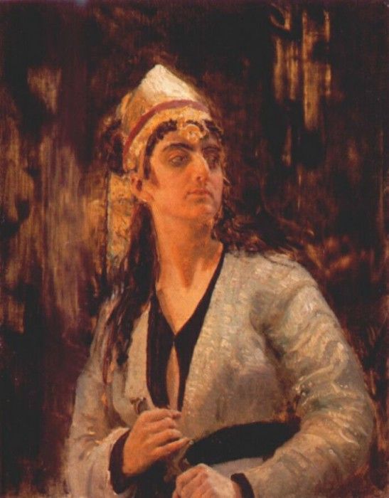 repin woman with dagger 1874-6. ,  