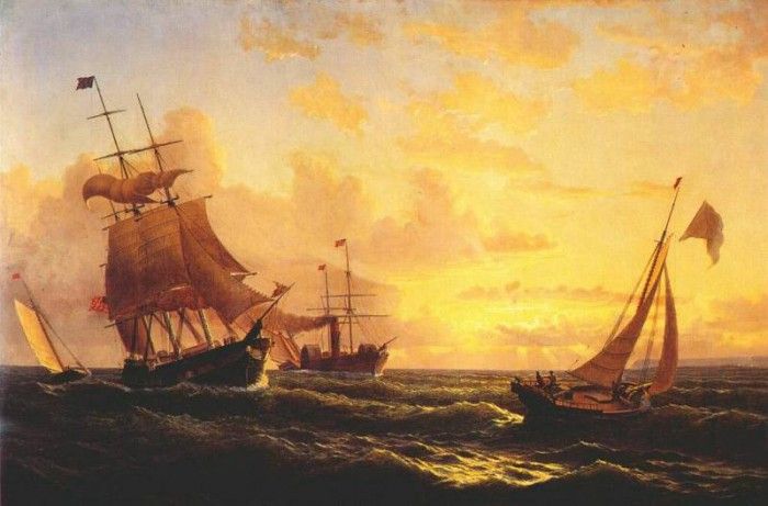 bradford sunset at sea 1860. , 