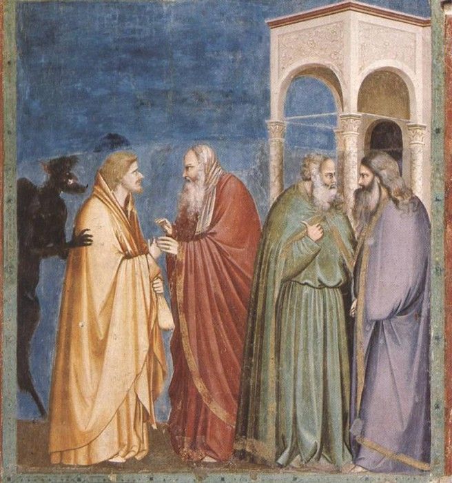 Giotto   Scrovegni   [28]   Judas Receiving Payment for his Betrayal.   