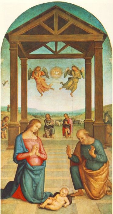 Perugino Pietro St Augustin Polyptych The Presepio 1506 10. , 