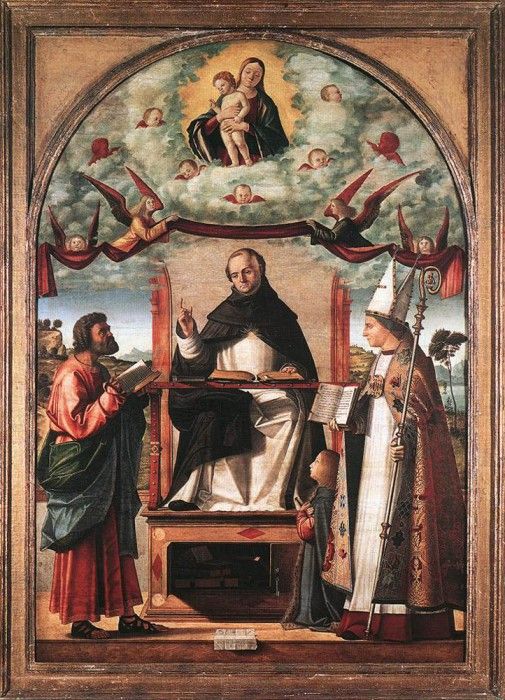 St Thomas in Glory between St Mark and St Louis of Toulouse WGA. , 