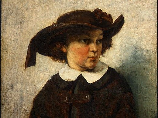 Courbet Portrait of a Young Girl, 1857, Detalj 1, NG Washing. , 