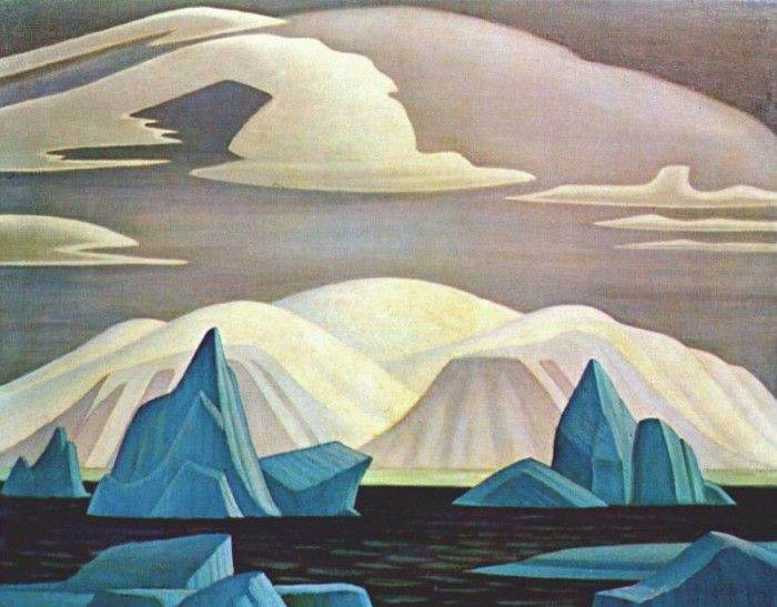 harris icebergs and mountains, greenland c1930. ,  S