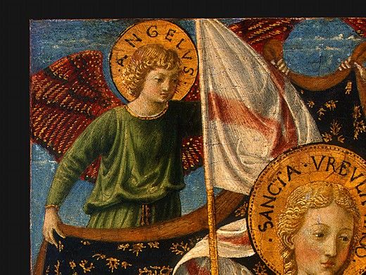 Gozzoli Saint Ursula with Angels and Donor, 1455, 47x28.6 cm. , 