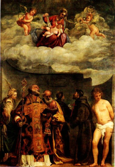 TIZIANO MADONNA OF FRARI VATICAN GALLERY.  ( )