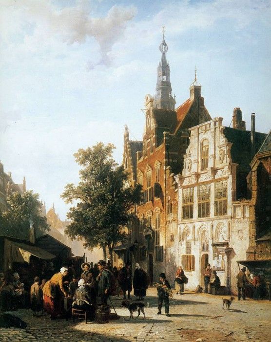 Springer Cornelis Marketview with cityhall Woerden Sun. Springer, 