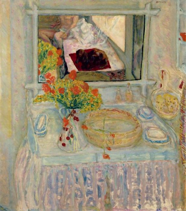 Bonnard Toilette au bouquet rouge et jaune, 1913, Museum of . , 