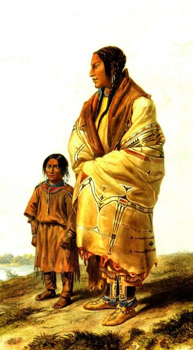 Kb 0017 Dacota Woman and Assiniboin Girl KarlBodmer, 1833 sqs. , 