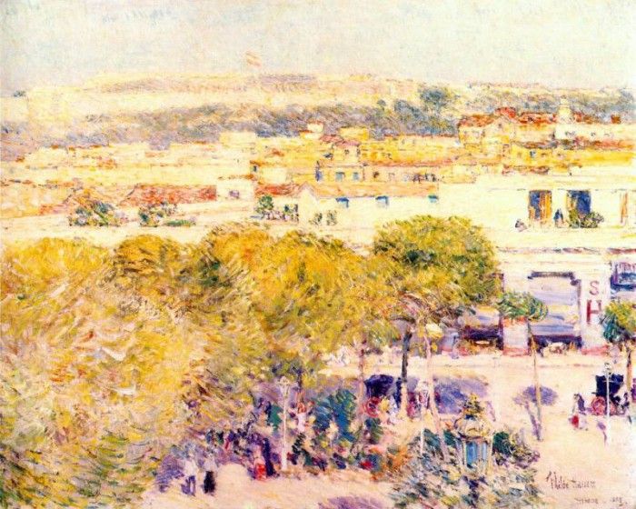 hassam place centrale and fort cabanas, havana 1895. , 