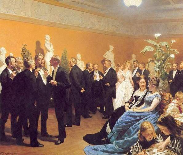 Kroyer Peder Severin Encuentro en el museo 1888. Kroyer,  