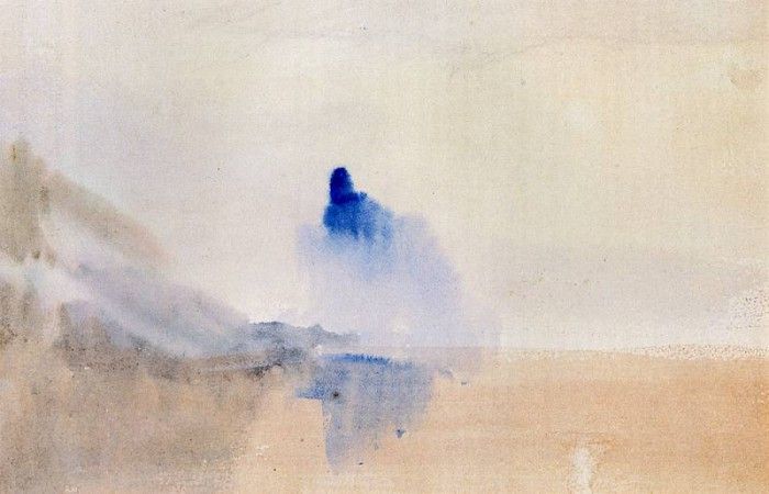 Turner Joseph Mallord William Study Of A Castle By A Lake. ,   