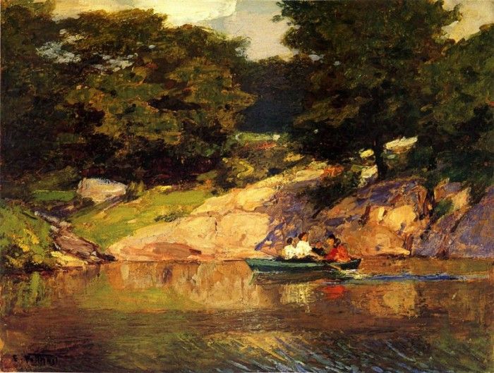 Pothast Edward Boating in Central Park. ,  