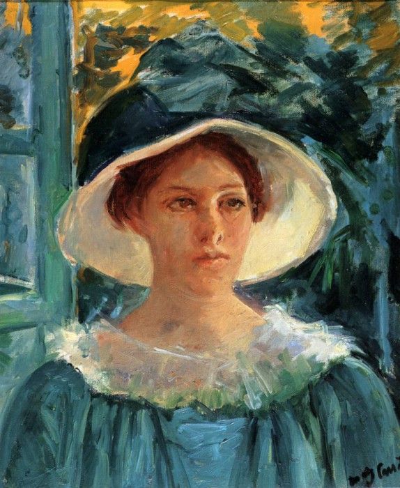 Cassatt Mary Young Woman In Green Outdoors In The Sun.  