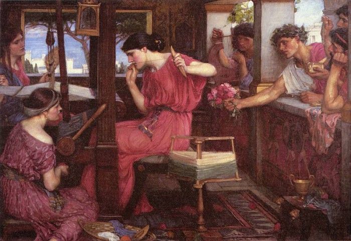 Waterhouse Penelope and the Suitors. ,  