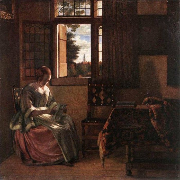 HOOCH Pieter de Woman Reading a Letter. Hooch, Pieter De