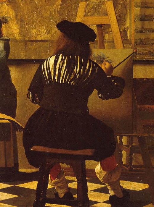 Vermeer The art of painting, ca 1666-1673, 130x110 cm, Detal. Vermeer, Johannes