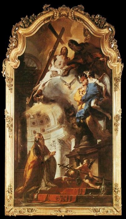 Tiepolo Pope St Clement Adoring the Trinity. ,  