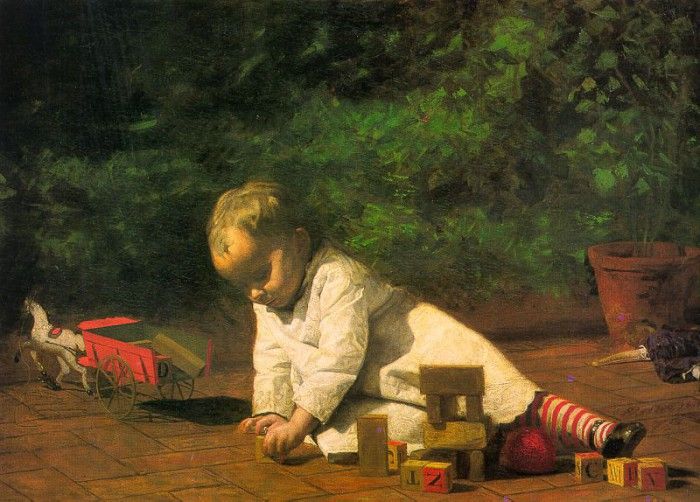 Eakins Baby at Play, 1876, oil on canvas, National Gallery o. , 