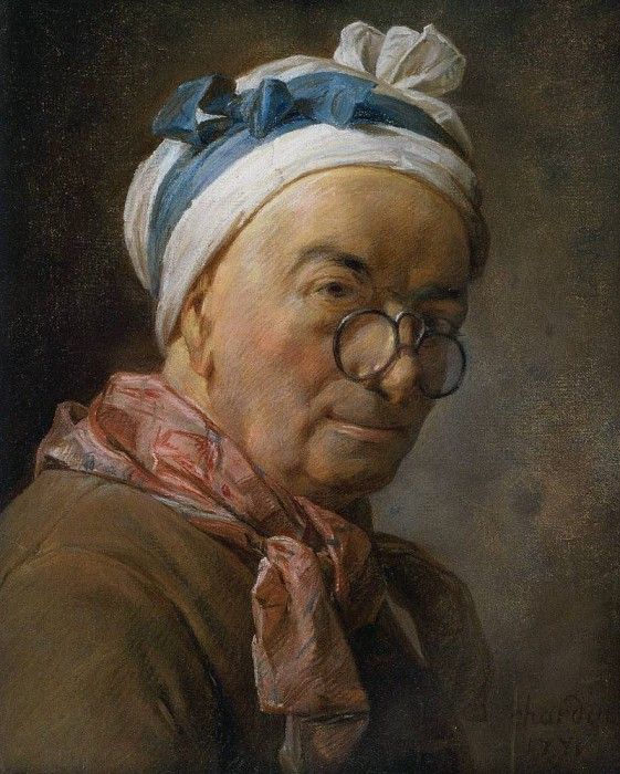 Chardin Jean Baptiste Selfportrait with glasses. , - 