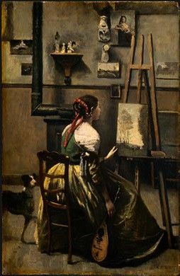 Corot The Artists Studio, c. 1855-1860, NG Washington. , --