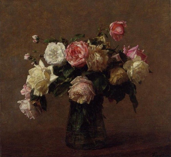 Fantin Latour Henri Bouquet of Roses. -, ---