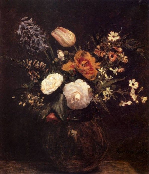 Fantin Latour Ignace Henri Flowers. -, ---