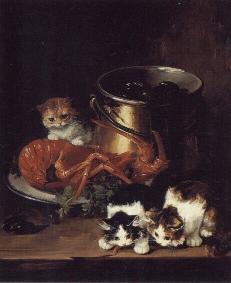 Kittens with Mussels and a Lobster. ,   Brunel