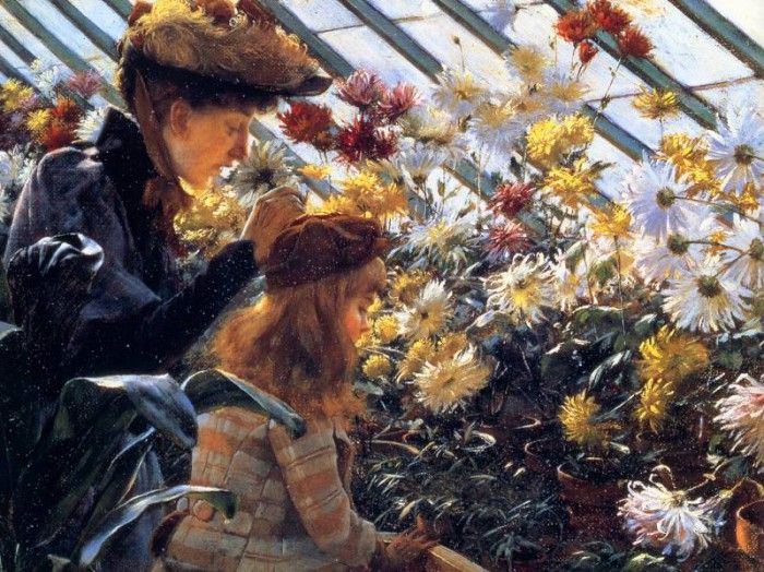 Charles Curran - Chrysanthemums, De. ,  