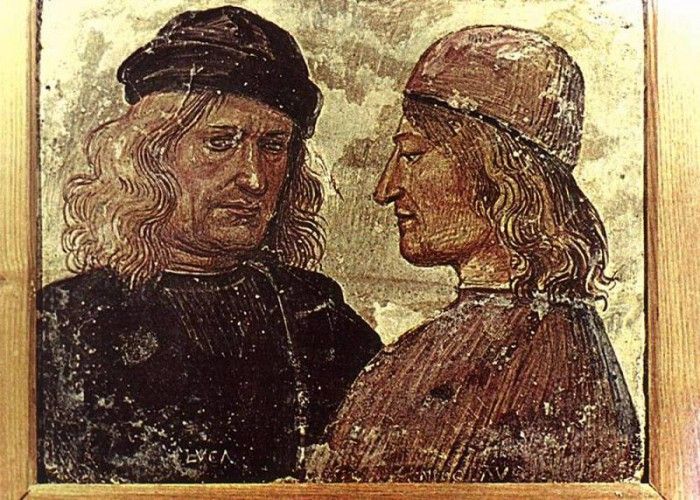 SIGNORELLI Luca Self portrait With Vitelozzo Vitelli. , 