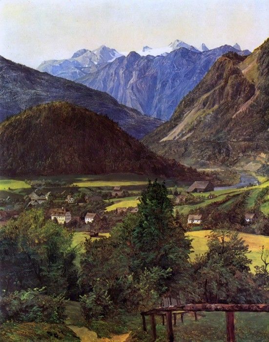 Der Dachstein vom Sophienplatze aus 1835.   